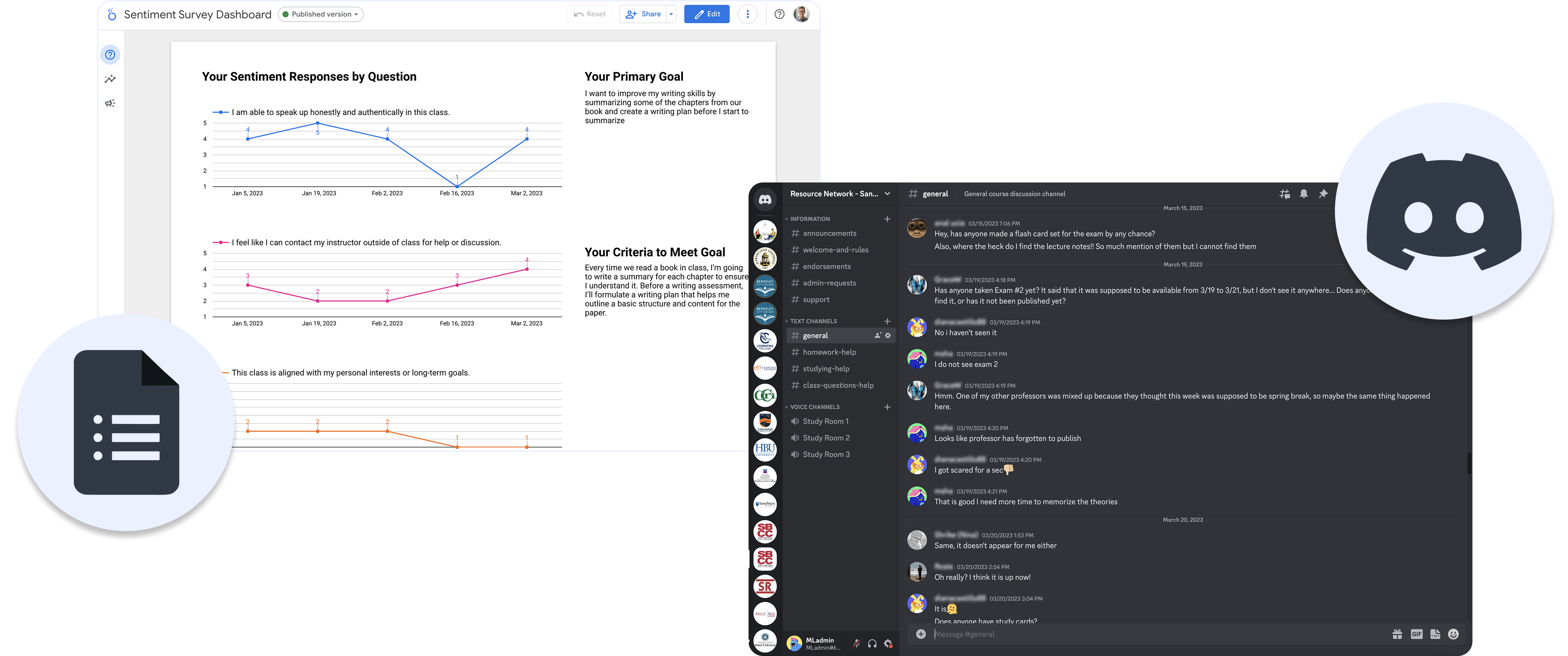 Discord and Google Forms simulation tools
