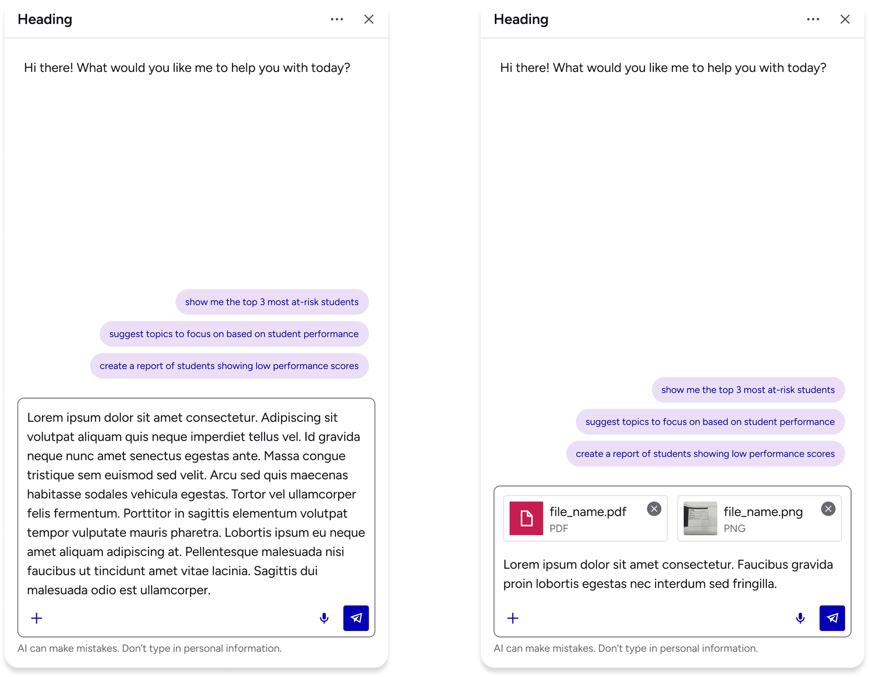 Text field behavior mockup