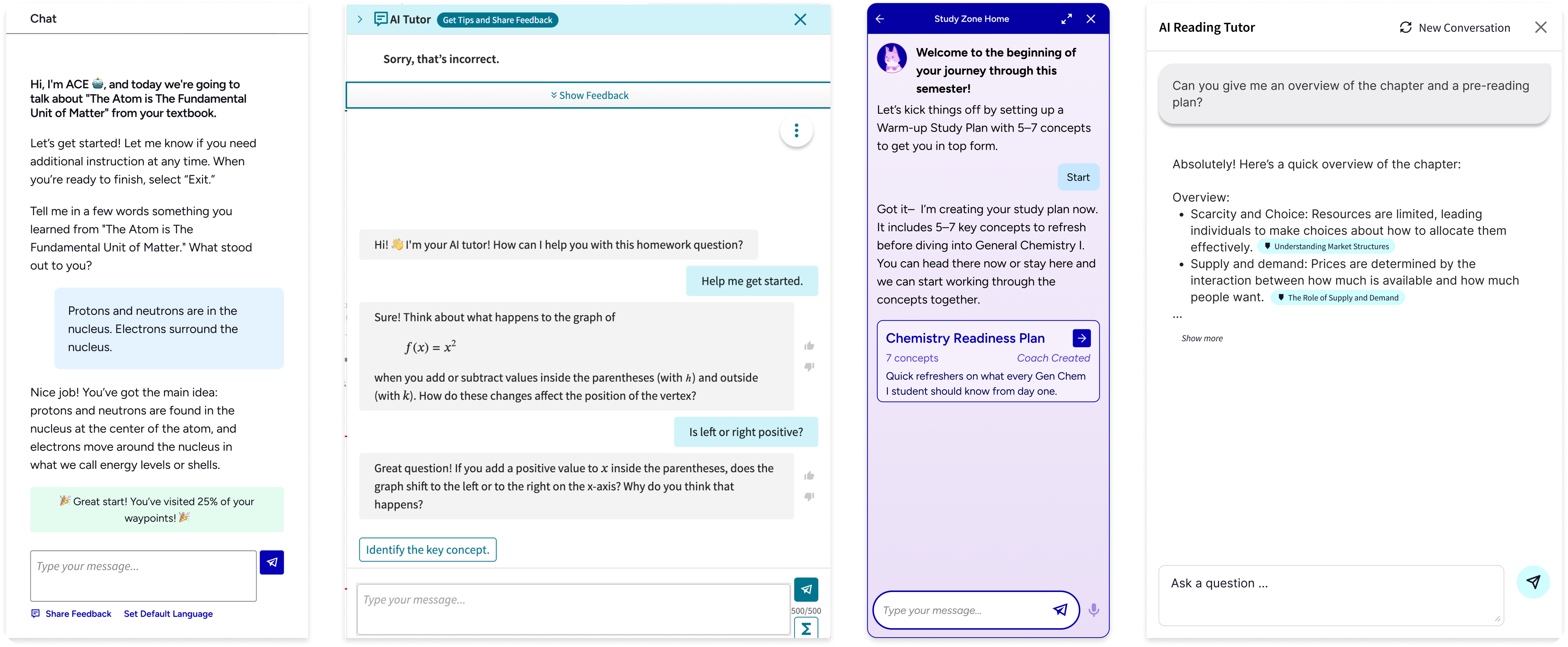 Fifteen different Macmillan AI chat implementations, showing inconsistent input, send button, and thinking-state patterns